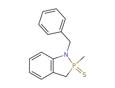 Molecular Structure of 90043-27-9 (1H-1,2-Benzazaphosphole, 2,3-dihydro-2-methyl-1-(phenylmethyl)-,
2-sulfide)