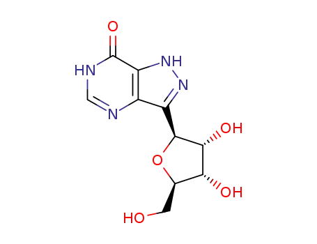 Molecular Structure of 13877-76-4 (1,4-DIHYDRO-3-BETA-D-RIBOFURANOSYL-7H-PYRAZOLO[4,3-D]PYRIMIDIN-7-ONE)