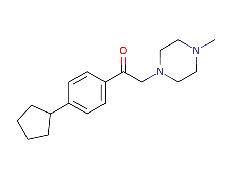 Molecular Structure of 19909-06-9 (Ethanone, 1-(4-cyclopentylphenyl)-2-(4-methyl-1-piperazinyl)-)