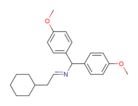 Molecular Structure of 129397-35-9 ([Bis-(4-methoxy-phenyl)-methyl]-[2-cyclohexyl-eth-(E)-ylidene]-amine)