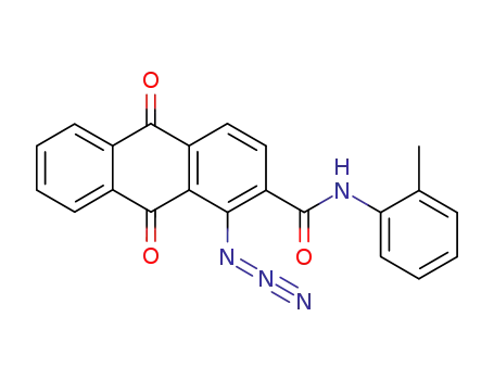 Molecular Structure of 80685-52-5 (2-Anthracenecarboxamide,
1-azido-9,10-dihydro-N-(2-methylphenyl)-9,10-dioxo-)
