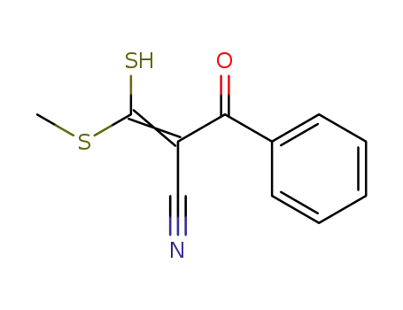 Molecular Structure of 62455-64-5 (Benzenepropanenitrile, a-[mercapto(methylthio)methylene]-b-oxo-)