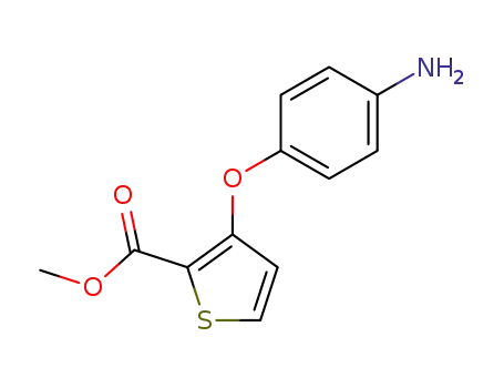 Molecular Structure of 103790-38-1 (METHYL 3-(4-AMINOPHENOXY)-2-THIOPHENECARBOXYLATE)