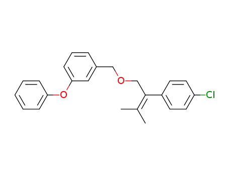 Molecular Structure of 144660-06-0 (Benzene,
1-[[[2-(4-chlorophenyl)-3-methyl-2-butenyl]oxy]methyl]-3-phenoxy-)