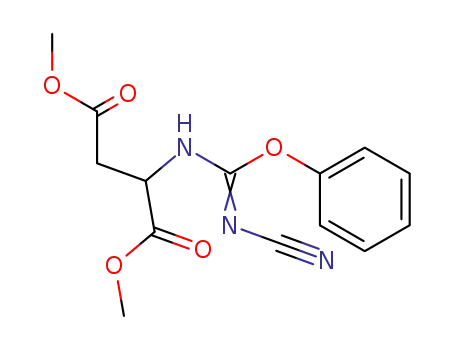 Molecular Structure of 111971-01-8 (L-Aspartic acid, N-[(cyanoamino)phenoxymethylene]-, dimethyl ester)