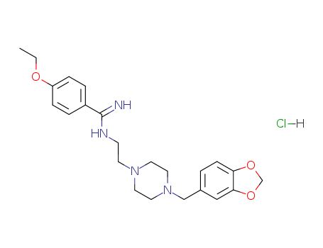 Benzenecarboximidamide,N-[2-[4-(1,3-benzodioxol-5-ylmethyl)-1-piperazinyl]ethyl]-4-ethoxy-,hydrochloride (1:1)