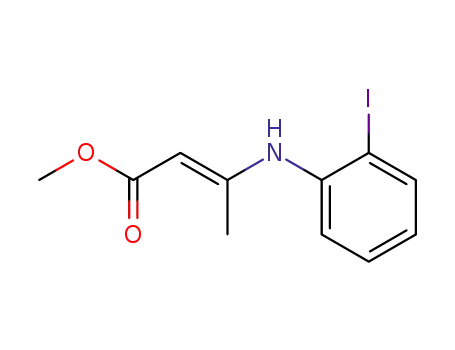 Molecular Structure of 128942-80-3 (2-Butenoic acid, 3-[(2-iodophenyl)amino]-, methyl ester)