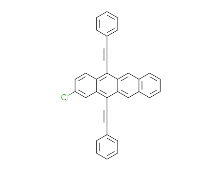 Molecular Structure of 80034-36-2 (Naphthacene, 2-chloro-5,12-bis(phenylethynyl)-)