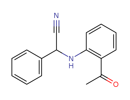 Molecular Structure of 104886-93-3 (Benzeneacetonitrile, a-[(2-acetylphenyl)amino]-)