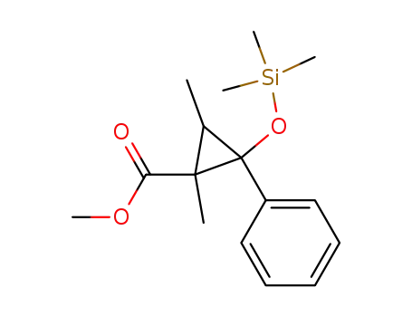 Molecular Structure of 90288-86-1 (Cyclopropanecarboxylic acid,
1,3-dimethyl-2-phenyl-2-[(trimethylsilyl)oxy]-, methyl ester)