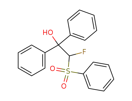 Molecular Structure of 98514-82-0 (Benzenemethanol, a-[fluoro(phenylsulfonyl)methyl]-a-phenyl-)