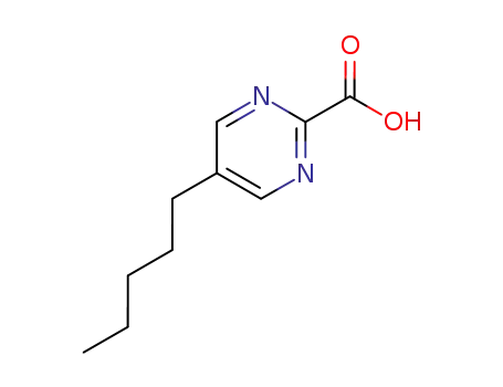 Molecular Structure of 72790-10-4 (2-Pyrimidinecarboxylic acid, 5-pentyl- (9CI))