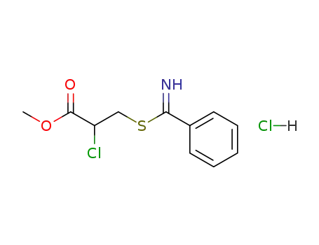 Molecular Structure of 116077-23-7 (S-<2-Chlor-2-(methoxycarbonyl)ethyl>thiobenzamid-hydrochlorid)
