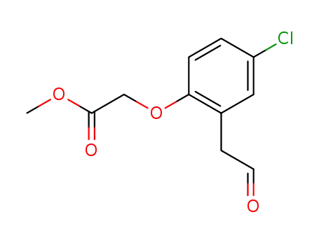 Molecular Structure of 95645-89-9 (Acetic acid, [4-chloro-2-(2-oxoethyl)phenoxy]-, methyl ester)