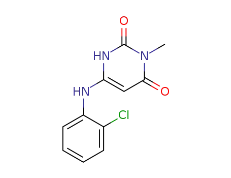 Molecular Structure of 112069-51-9 (2,4(1H,3H)-Pyrimidinedione, 6-[(2-chlorophenyl)amino]-3-methyl-)