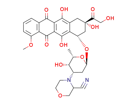 Molecular Structure of 88254-07-3 (5,12-Naphthacenedione, 10-3-(3-cyano-4-morpholinyl)-2,3,6-trideoxy-.alpha.-L-lyxo-hexopyranosyloxy-7,8,9,10-tetrahydro-6,8,11-trihydroxy-8-(hydroxyacetyl)-1-methoxy-)