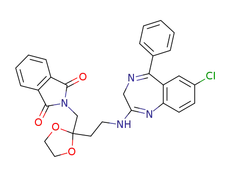 Molecular Structure of 76879-47-5 (2-{2-[2-(7-Chloro-5-phenyl-3H-benzo[e][1,4]diazepin-2-ylamino)-ethyl]-[1,3]dioxolan-2-ylmethyl}-isoindole-1,3-dione)