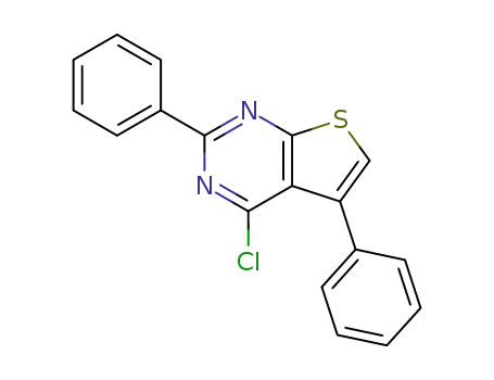 Molecular Structure of 83548-63-4 (4-CHLORO-2,5-DIPHENYLTHIENO[2,3-D]PYRIMIDINE)