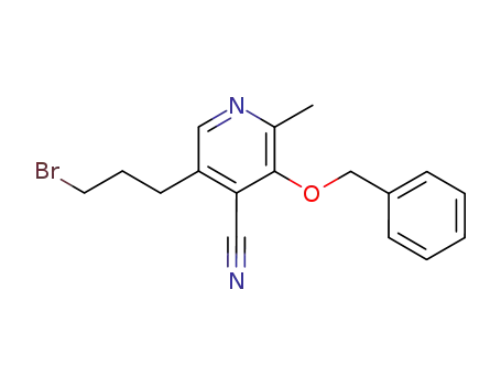 Molecular Structure of 139392-22-6 (4-Pyridinecarbonitrile, 5-(3-bromopropyl)-2-methyl-3-(phenylmethoxy)-)