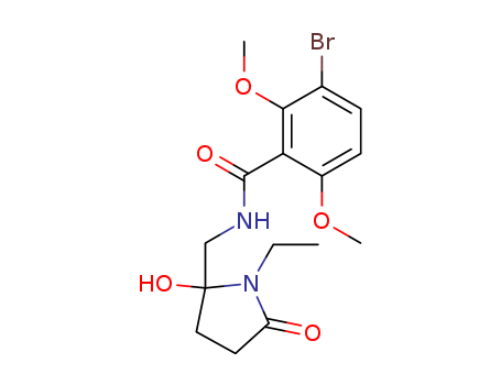 125558-30-7,5-((3-bromo-2,6-dimethoxybenzamide)methyl)-5-hydroxy-1-ethyl-2-pyrrolidone,NCM 001