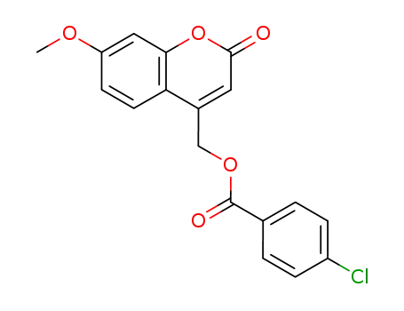 Molecular Structure of 76196-61-7 (4-Chloro-benzoic acid 7-methoxy-2-oxo-2H-chromen-4-ylmethyl ester)