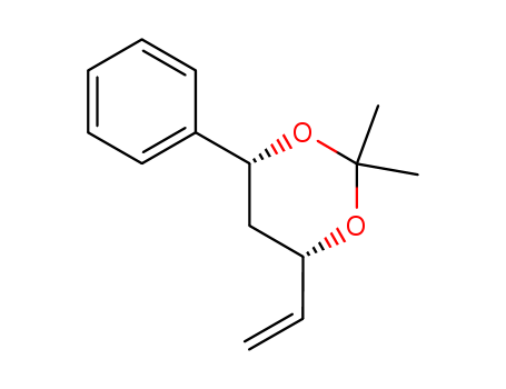 Molecular Structure of 100757-25-3 (1,3-Dioxane, 4-ethenyl-2,2-dimethyl-6-phenyl-, (4R,6R)-rel-)