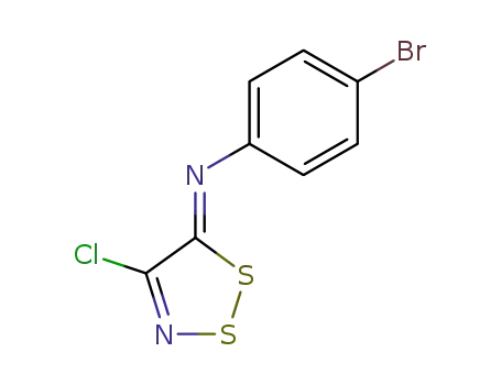 Molecular Structure of 75318-53-5 (4-BROMO-N-(4-CHLORO-5H-1,2,3-DITHIAZOL-5-YLIDEN)ANILINE)