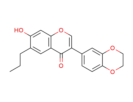 4H-1-Benzopyran-4-one,
3-(2,3-dihydro-1,4-benzodioxin-6-yl)-7-hydroxy-6-propyl-