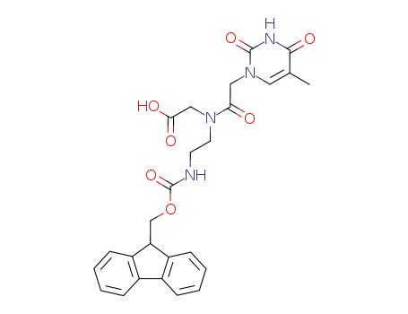 Molecular Structure of 169396-92-3 (Glycine, N-[2-(3,4-dihydro-5-Methyl-2,4-dioxo-1(2H)-pyriMidinyl)acetyl]-N-[2-[[(9H-fluoren-9-ylMethoxy)carbonyl]aMino]ethyl]-)