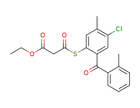 Molecular Structure of 170799-08-3 (ethyl 4-chloro-5-methyl-2-(2-methylbenzoyl)phenylthiocarbonylacetate)