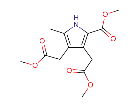 Molecular Structure of 73869-96-2 (1H-Pyrrole-3,4-diacetic acid, 2-(methoxycarbonyl)-5-methyl-, dimethyl
ester)