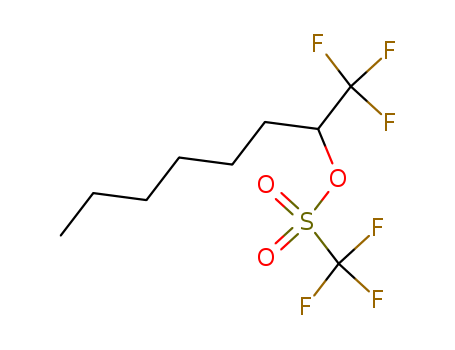 Molecular Structure of 185424-25-3 (Methanesulfonic acid, trifluoro-, 1-(trifluoromethyl)heptyl ester)