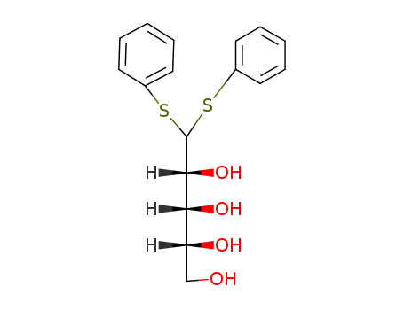 Molecular Structure of 6748-71-6 (5,5-bis(phenylsulfanyl)pentane-1,2,3,4-tetrol (non-preferred name))