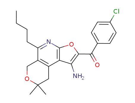 Methanone, (1-amino-5-butyl-8,9-dihydro-8,8-dimethyl-6H-furo(2,3-b)pyrano(4,3-d)pyridin-2-yl)(4-chlorophenyl)-