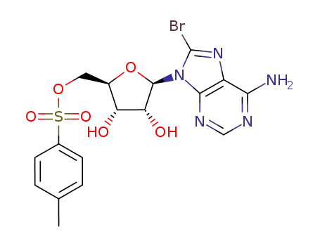 Molecular Structure of 83316-88-5 (8-bromo-5'-O-(p-tolylsulfonyl)adenosine)