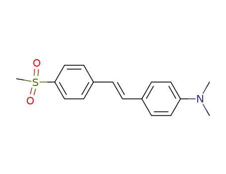 Molecular Structure of 120654-20-8 (Benzenamine, N,N-dimethyl-4-[2-[4-(methylsulfonyl)phenyl]ethenyl]-)