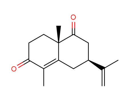 Molecular Structure of 79366-68-0 (1,6(2H,7H)-Naphthalenedione,
3,4,8,8a-tetrahydro-5,8a-dimethyl-3-(1-methylethenyl)-, trans-)