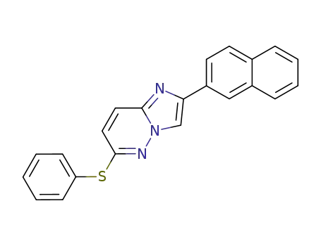 Molecular Structure of 180900-91-8 (2-Naphthalen-2-yl-6-phenylsulfanyl-imidazo[1,2-b]pyridazine)