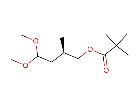 Molecular Structure of 137895-72-8 (Propanoic acid, 2,2-dimethyl-, 4,4-dimethoxy-2-methylbutyl ester, (R)-)