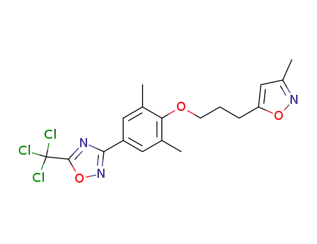 1,2,4-Oxadiazole,
3-[3,5-dimethyl-4-[3-(3-methyl-5-isoxazolyl)propoxy]phenyl]-5-(trichloro
methyl)-
