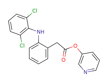 Molecular Structure of 51998-02-8 (Benzeneacetic acid, 2-[(2,6-dichlorophenyl)amino]-, 3-pyridinyl ester)