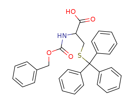 Molecular Structure of 139924-67-7 (D-Cysteine, N-[(phenylmethoxy)carbonyl]-S-(triphenylmethyl)-)