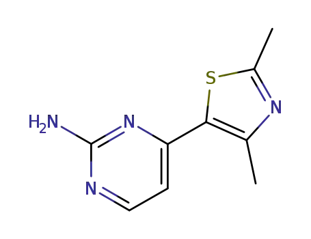 Molecular Structure of 364334-94-1 (4-(2,4-DIMETHYL-1,3-THIAZOL-5-YL)PYRIMIDIN-2-AMINE)