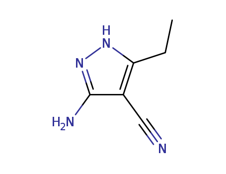 63680-91-1,3-amino-5-ethyl-1H-pyrazole-4-carbonitrile,Pyrazole,3-amino-4-cyano-5-ethyl;USAF EL-35;3-Amino-4-cyano-5-ethyl pyrazole;