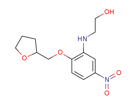 Molecular Structure of 106309-96-0 (Ethanol, 2-[[5-nitro-2-[(tetrahydro-2-furanyl)methoxy]phenyl]amino]-)