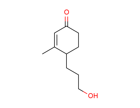 Molecular Structure of 120950-90-5 (2-Cyclohexen-1-one, 4-(3-hydroxypropyl)-3-methyl-)