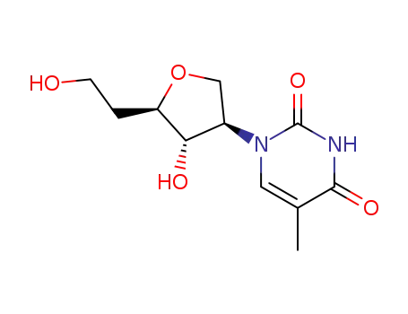 Molecular Structure of 289665-64-1 (1,4-ANHYDRO-2,5-DIDEOXY-2-(3,4-DIHYDRO-5-METHYL-2,4-DIOXO-1(2H)-PYRIMIDINYL)-D-ARABINO-HEXITOL)