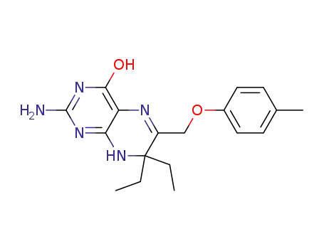 Molecular Structure of 58877-16-0 (4(1H)-Pteridinone,
2-amino-7,7-diethyl-7,8-dihydro-6-[(4-methylphenoxy)methyl]-)