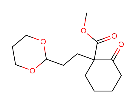 Molecular Structure of 253139-31-0 (methyl 1-[2-(1,3-dioxan-2-yl)ethyl]-2-oxocyclohexanecarboxylate)