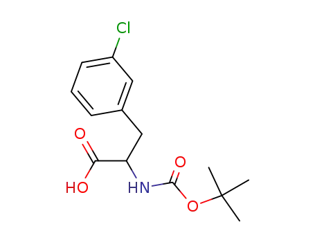 Molecular Structure of 80102-25-6 ((R)-N-BOC-3-Chlorophenylalanine)